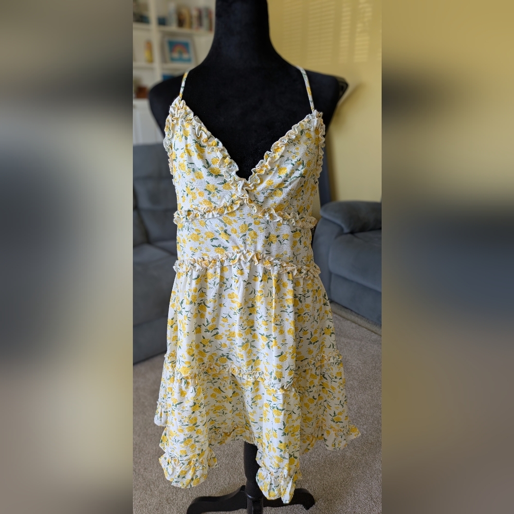 Floral Ruffle Dress By Sweet Lemon